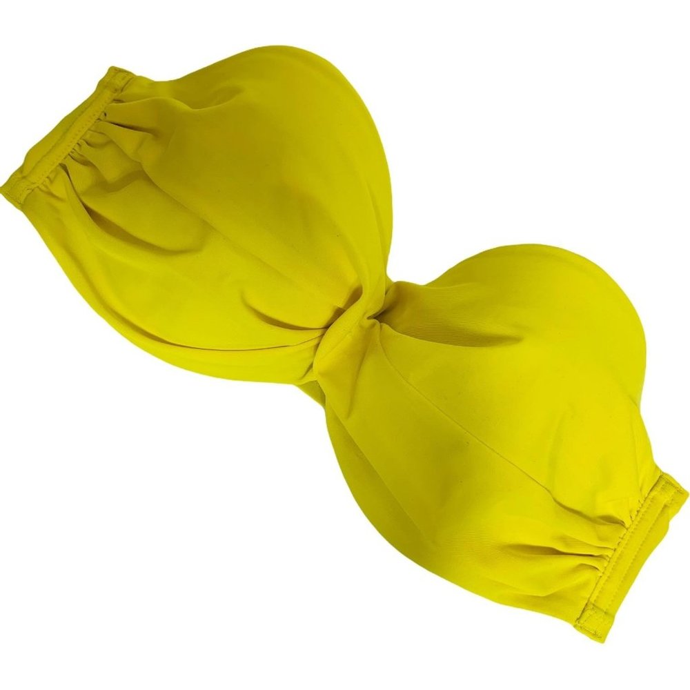 Smart & Sexy Swim Strapless Yellow Bikini Top 36D